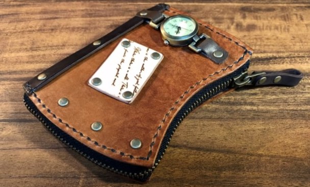 Выкройка кожаный кошелёк на молнии в стиле steampunk